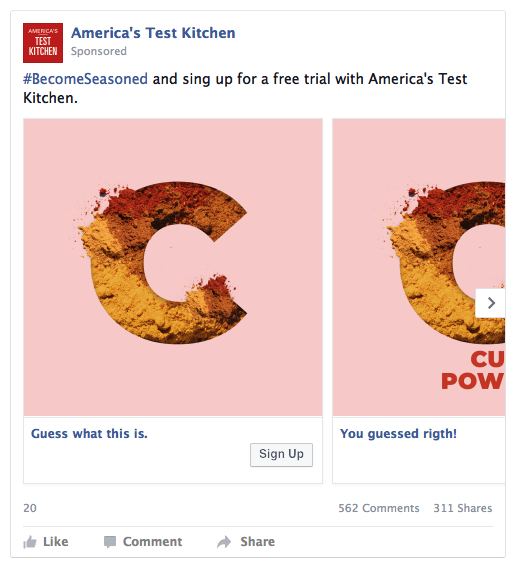 America's Test Kitchen social creative