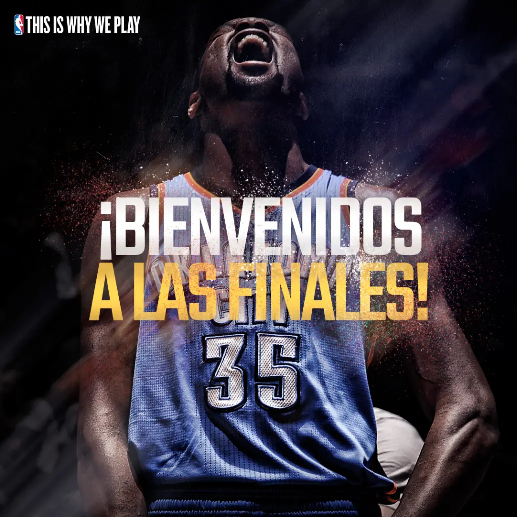 NBA Latin America social post welcoming fans to the Finals